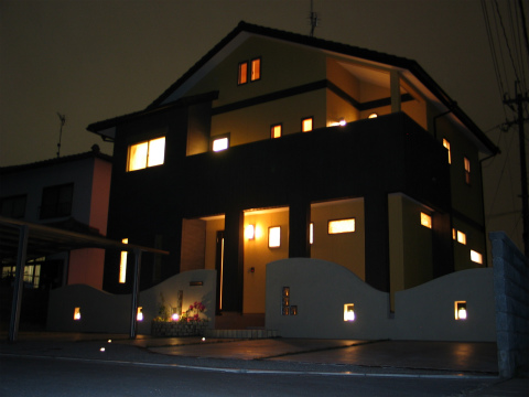 糟屋郡　新築住宅　夜景