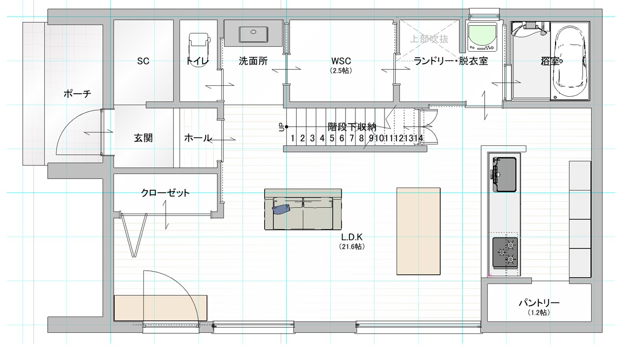 佐賀パッシブハウス新背予定物件1階